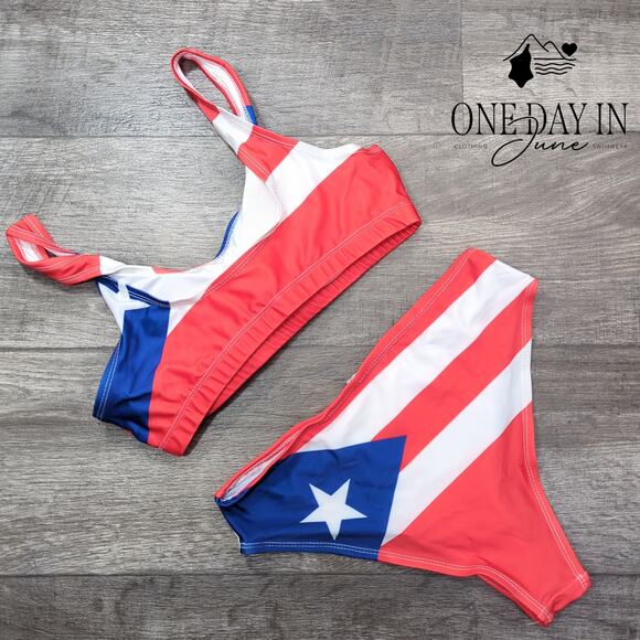 Adisputent Puerto Rico Crop Bikini Swimsuit Size S - Picture 6 of 6